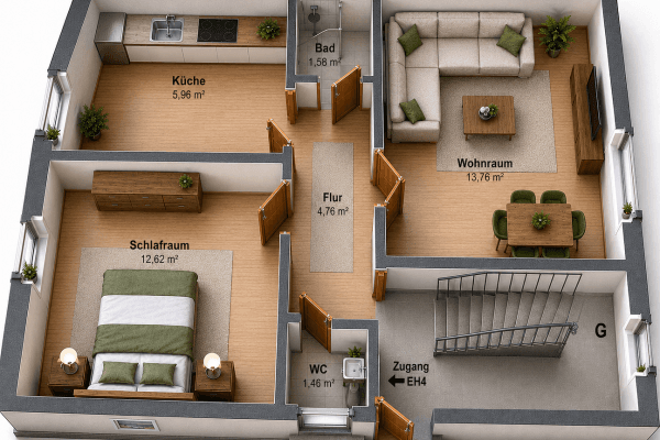 Prenájom bytu 2-izbový 45 m², Bödikerstraße 63, Mönchengladbach Prenájom bytu 2-izbový 45 m², Bödikerstraße 63, Mönchengladbach