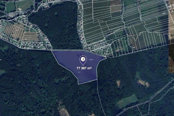 Predaj pozemku 77.387 m², Hudlice Predaj pozemku 77.387 m², Hudlice