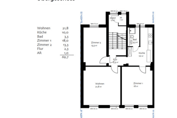 Prenájom bytu 3-izbový 70 m², Burgstr. 83, Solingen Prenájom bytu 3-izbový 70 m², Burgstr. 83, Solingen