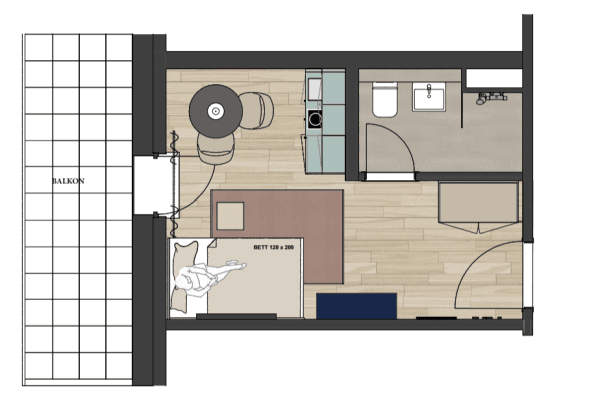 Prenájom bytu 1-izbový 23 m², Frankfurt, Hesensko Prenájom bytu 1-izbový 23 m², Frankfurt, Hesensko