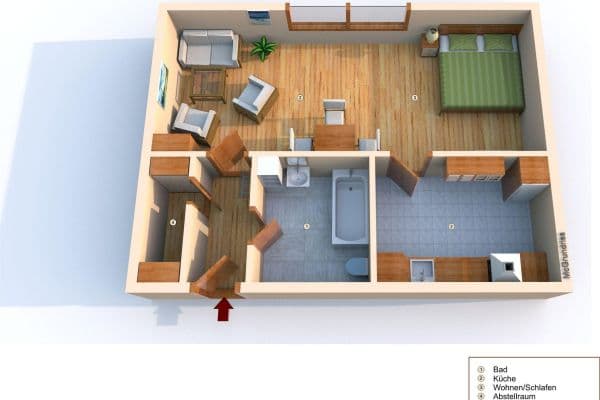 Prenájom bytu 1-izbový 35 m², Weierstraße 12, Oberhausen Prenájom bytu 1-izbový 35 m², Weierstraße 12, Oberhausen