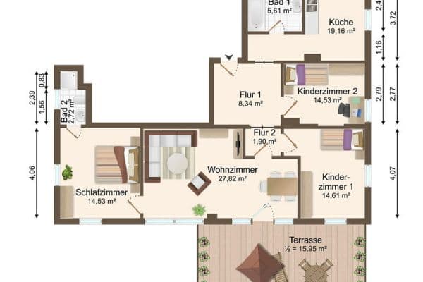 Prenájom bytu 4-izbový 108 m², Karl Marx Straße 6, Heidenau Prenájom bytu 4-izbový 108 m², Karl Marx Straße 6, Heidenau