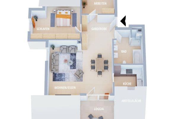 Prenájom bytu 3-izbový 89 m², Lauffen am Neckar Prenájom bytu 3-izbový 89 m², Lauffen am Neckar