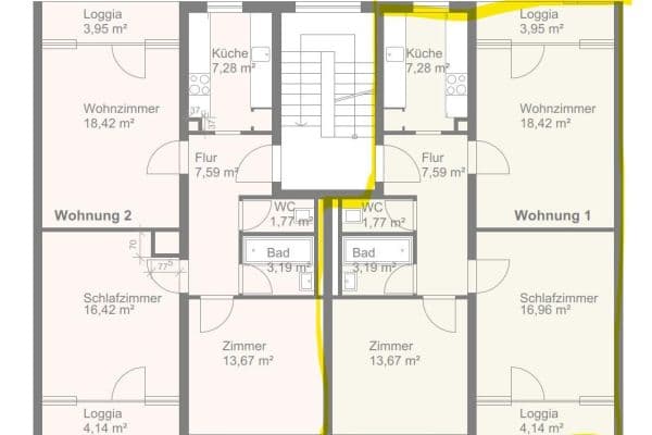 Prenájom bytu 3-izbový 73 m², Roßdörfer Str. 69, Darmstadt Prenájom bytu 3-izbový 73 m², Roßdörfer Str. 69, Darmstadt