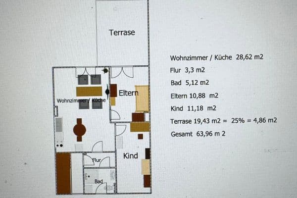 Prenájom bytu 3-izbový 64 m², Berliner Str. 911, Köln Prenájom bytu 3-izbový 64 m², Berliner Str. 911, Köln