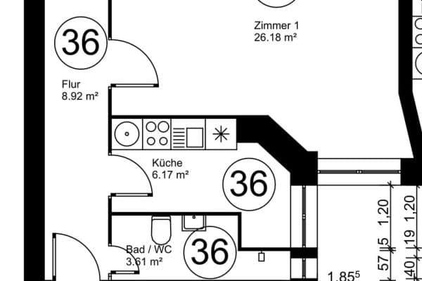 Prenájom bytu 1-izbový 50 m², Mindener Straße 3, Berlin, Berlín Prenájom bytu 1-izbový 50 m², Mindener Straße 3, Berlin, Berlín