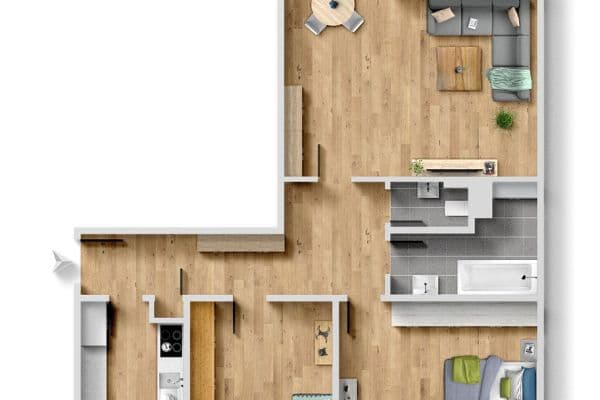 Prenájom bytu 3-izbový 82 m², Röntgenstraße 30, Königsbrunn Prenájom bytu 3-izbový 82 m², Röntgenstraße 30, Königsbrunn