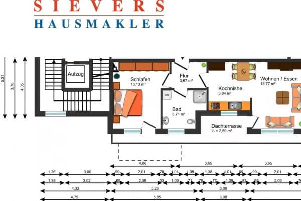 Prenájom bytu 2-izbový 48 m², Ohechaussee 29-31, Norderstedt Prenájom bytu 2-izbový 48 m², Ohechaussee 29-31, Norderstedt