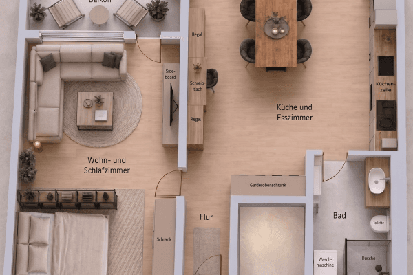 Prenájom bytu 2-izbový 52 m², Oberschleißheim, Bavorsko Prenájom bytu 2-izbový 52 m², Oberschleißheim, Bavorsko