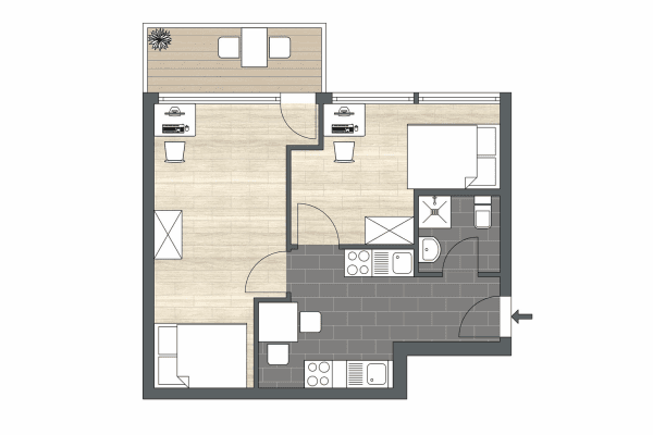 Prenájom bytu 2-izbový 45 m², Düsseldorf, Severné Porýnie - Westfálsko Prenájom bytu 2-izbový 45 m², Düsseldorf, Severné Porýnie - Westfálsko