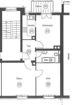 Prenájom bytu 3-izbový 60 m², Dörrhorststraße 19, Ludwigshafen Prenájom bytu 3-izbový 60 m², Dörrhorststraße 19, Ludwigshafen