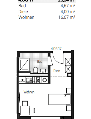 Prenájom bytu 1-izbový 26 m², Steinbühler Straße 4-6, Nürnberg, Bavorsko Prenájom bytu 1-izbový 26 m², Steinbühler Straße 4-6, Nürnberg, Bavorsko