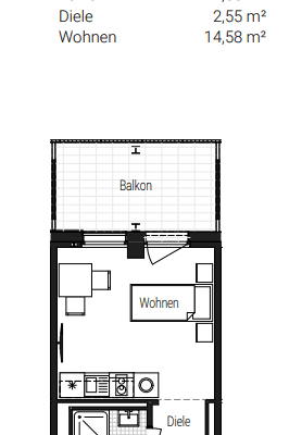 Prenájom bytu 1-izbový 25 m², Steinbühler Straße 4-6, Nürnberg, Bavorsko Prenájom bytu 1-izbový 25 m², Steinbühler Straße 4-6, Nürnberg, Bavorsko
