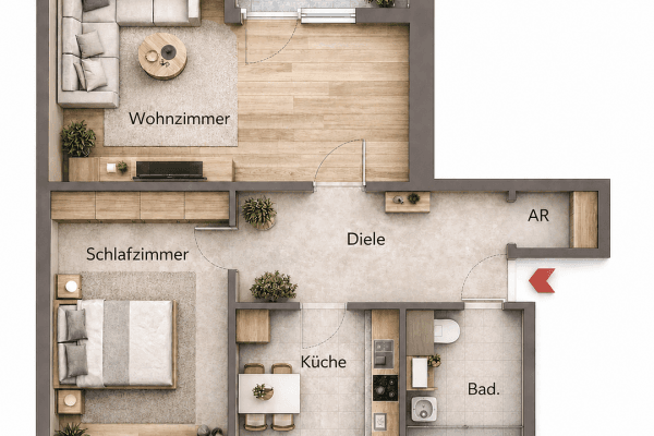 Predaj bytu 2-izbový 60 m², Kölner Straße 13, Bremen, Brémy Predaj bytu 2-izbový 60 m², Kölner Straße 13, Bremen, Brémy