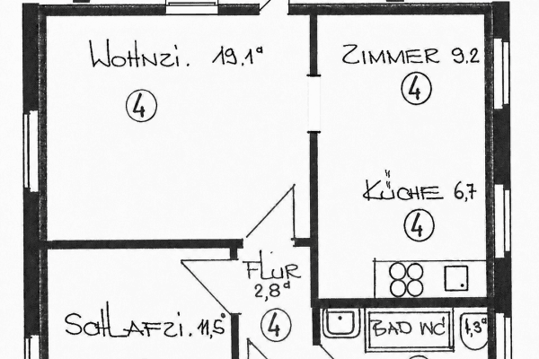 Prenájom bytu 3-izbový 63 m², Ludwigsburg Prenájom bytu 3-izbový 63 m², Ludwigsburg