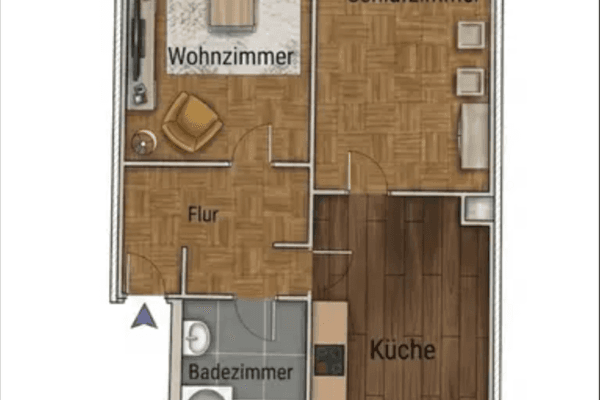 Prenájom bytu 2-izbový 55 m², Elsasser Str. 11a, Wuppertal Prenájom bytu 2-izbový 55 m², Elsasser Str. 11a, Wuppertal