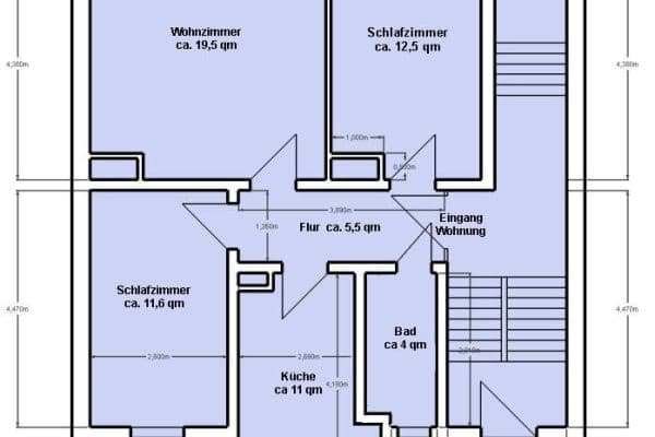 Prenájom bytu 4-izbový 53 m², Frankfurt am Main Prenájom bytu 4-izbový 53 m², Frankfurt am Main