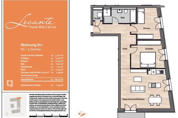 Prenájom bytu 3-izbový 86 m², Gerrit-Engelke-Straße 27, Hannover Prenájom bytu 3-izbový 86 m², Gerrit-Engelke-Straße 27, Hannover
