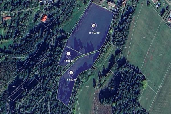 Predaj pozemku 18.583 m², Čistá u Horek Predaj pozemku 18.583 m², Čistá u Horek