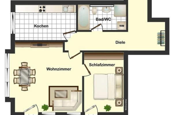 Prenájom bytu 2-izbový 72 m², Neuenhagen Prenájom bytu 2-izbový 72 m², Neuenhagen