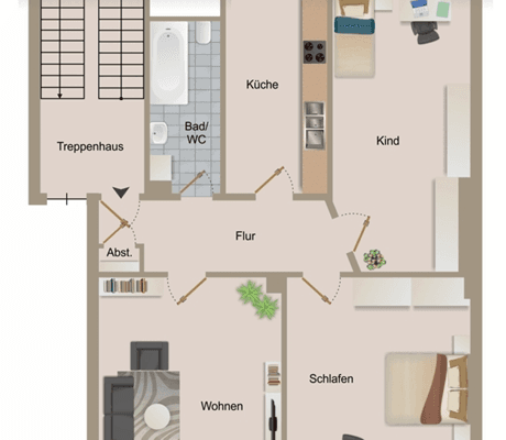 Prenájom bytu 3-izbový 69 m², Neustraße, Herne Prenájom bytu 3-izbový 69 m², Neustraße, Herne