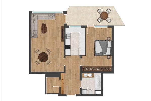 Prenájom bytu 2-izbový 66 m², Radaustr 23, Augsburg Prenájom bytu 2-izbový 66 m², Radaustr 23, Augsburg