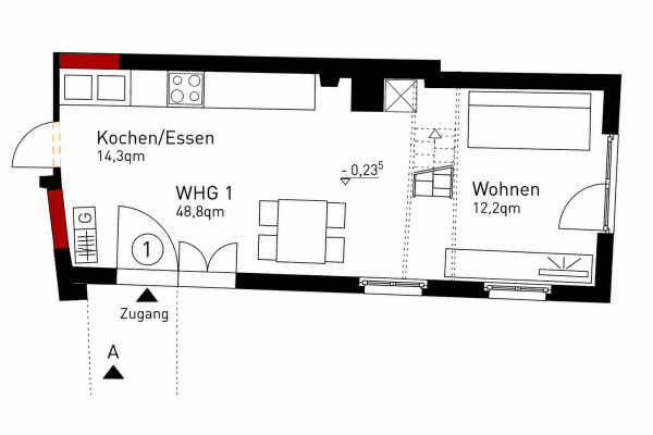 Prenájom bytu 2-izbový 48 m², Kettengasse 22/4, Eppingen Prenájom bytu 2-izbový 48 m², Kettengasse 22/4, Eppingen