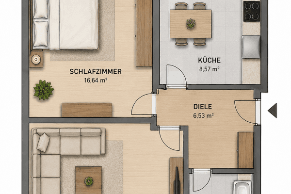 Prenájom bytu 2-izbový 59 m², Waldecker Str. 9, Duisburg Prenájom bytu 2-izbový 59 m², Waldecker Str. 9, Duisburg