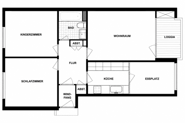 Prenájom bytu 3-izbový 74 m², Am Wehrbusch 7, Laatzen Prenájom bytu 3-izbový 74 m², Am Wehrbusch 7, Laatzen