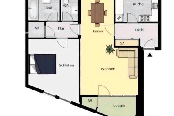 Prenájom bytu 2-izbový 70 m², Düsseldorf, Severné Porýnie - Westfálsko Prenájom bytu 2-izbový 70 m², Düsseldorf, Severné Porýnie - Westfálsko