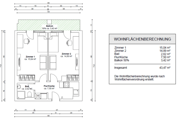 Predaj bytu 2-izbový 43 m², Lessingstr. 64, Karlsruhe, Bádensko-Wurttembersko Predaj bytu 2-izbový 43 m², Lessingstr. 64, Karlsruhe, Bádensko-Wurttembersko
