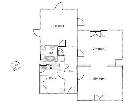 Prenájom bytu 3-izbový 56 m², Antoninusstraße 39, Frankfurt am Main Prenájom bytu 3-izbový 56 m², Antoninusstraße 39, Frankfurt am Main