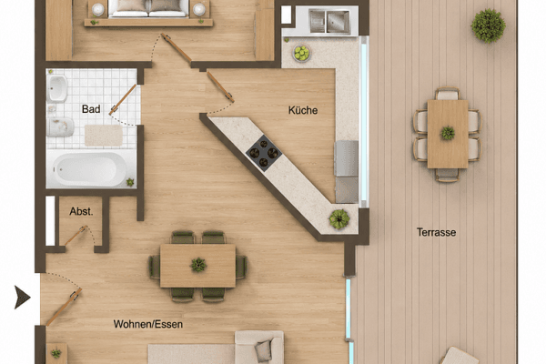Prenájom bytu 2-izbový 62 m², An der Post 13, Weinböhla Prenájom bytu 2-izbový 62 m², An der Post 13, Weinböhla