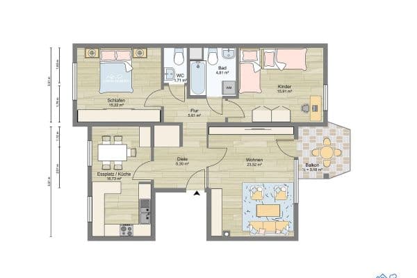 Predaj bytu 3-izbový 93 m², Kempten (Allgäu), Bavorsko Predaj bytu 3-izbový 93 m², Kempten (Allgäu), Bavorsko