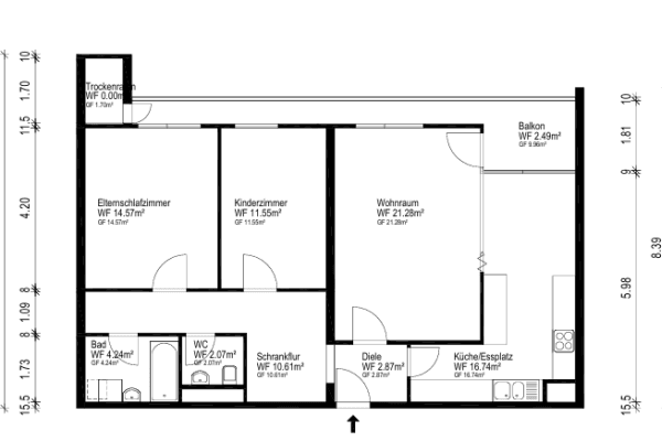 Prenájom bytu 3-izbový 86 m², Friedrich-Ebert-Straße 15, Sindelfingen Prenájom bytu 3-izbový 86 m², Friedrich-Ebert-Straße 15, Sindelfingen
