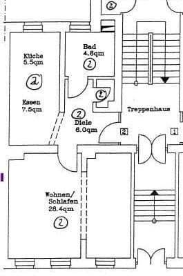 Prenájom bytu 2-izbový 54 m², Stadlerstraße 15, Chemnitz, Sasko Prenájom bytu 2-izbový 54 m², Stadlerstraße 15, Chemnitz, Sasko