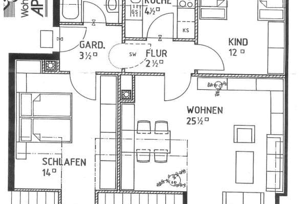 Prenájom bytu 3-izbový 70 m², Karlsbader Strasse 32, Erding, Bavorsko Prenájom bytu 3-izbový 70 m², Karlsbader Strasse 32, Erding, Bavorsko