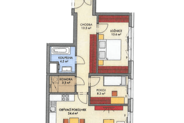 Predaj bytu 3-izbový 73 m², Honzíkova, Praha Predaj bytu 3-izbový 73 m², Honzíkova, Praha