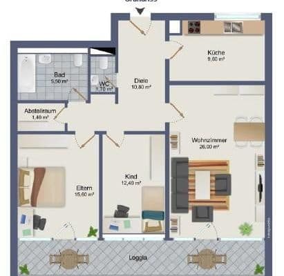 Prenájom bytu 3-izbový 89 m², Feldbergstr. 16, Heusenstamm Prenájom bytu 3-izbový 89 m², Feldbergstr. 16, Heusenstamm