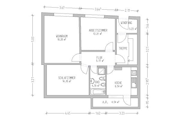 Prenájom bytu 3-izbový 69 m², Zietenstr. 11 A, Lübeck, Šlezvicko-Holštajnsko Prenájom bytu 3-izbový 69 m², Zietenstr. 11 A, Lübeck, Šlezvicko-Holštajnsko