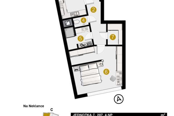 Predaj bytu 2-izbový 62 m², Na Neklance, Praha Predaj bytu 2-izbový 62 m², Na Neklance, Praha
