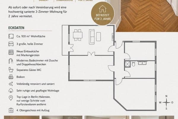 Prenájom bytu 3-izbový 98 m², Berlin, Berlín Prenájom bytu 3-izbový 98 m², Berlin, Berlín