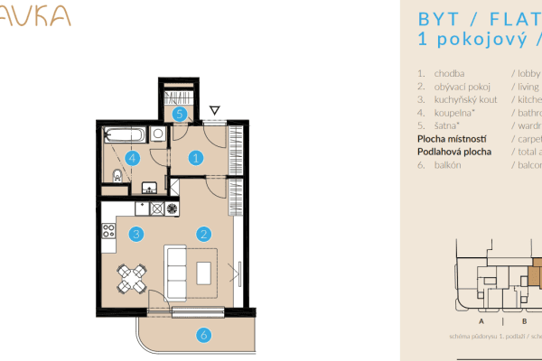 Prenájom bytu 1-izbový 44 m², Nad Kolčavkou, Praha Prenájom bytu 1-izbový 44 m², Nad Kolčavkou, Praha