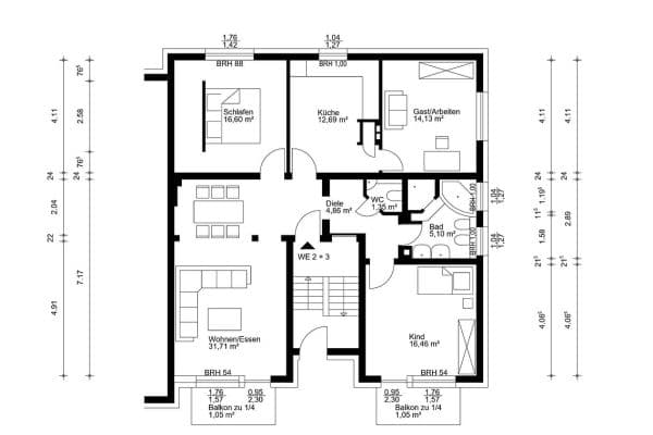 Predaj bytu 4-izbový 105 m², Heiligenhaus Predaj bytu 4-izbový 105 m², Heiligenhaus
