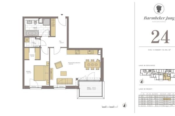 Prenájom bytu 2-izbový 67 m², Hardorffsweg 12, Hamburg, Hamburg Prenájom bytu 2-izbový 67 m², Hardorffsweg 12, Hamburg, Hamburg