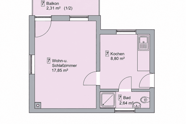 Prenájom bytu 1-izbový 32 m², Kernerstraße 62, Heilbronn, Bádensko-Wurttembersko Prenájom bytu 1-izbový 32 m², Kernerstraße 62, Heilbronn, Bádensko-Wurttembersko