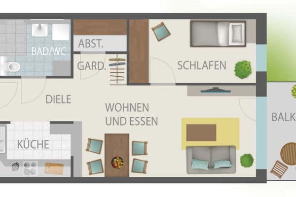 Prenájom bytu 2-izbový 55 m², Bgm.-Bohl-Str. 54, Augsburg Prenájom bytu 2-izbový 55 m², Bgm.-Bohl-Str. 54, Augsburg