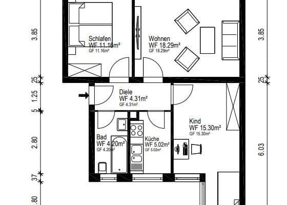 Predaj bytu 3-izbový 58 m², Frankfurt am Main, Hesensko Predaj bytu 3-izbový 58 m², Frankfurt am Main, Hesensko