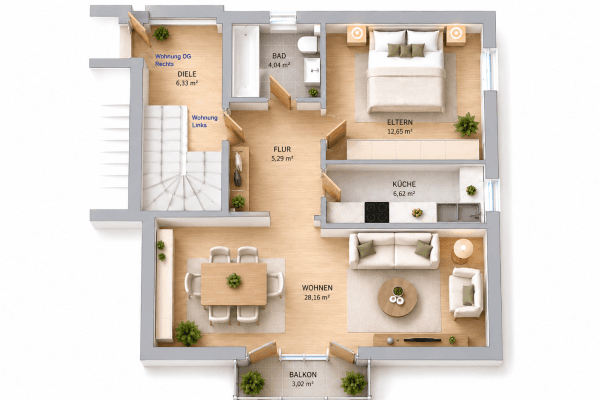 Prenájom bytu 2-izbový 59 m², Marommer Stieg 1, Norderstedt Prenájom bytu 2-izbový 59 m², Marommer Stieg 1, Norderstedt