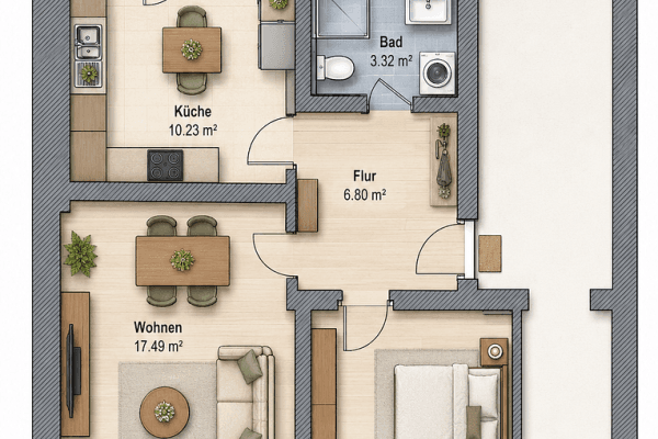 Prenájom bytu 2-izbový 61 m², Damaschkestraße 6, Erfurt Prenájom bytu 2-izbový 61 m², Damaschkestraße 6, Erfurt